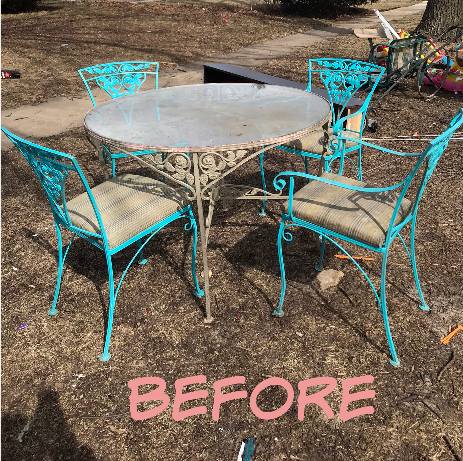 Vintage cast iron discount chairs